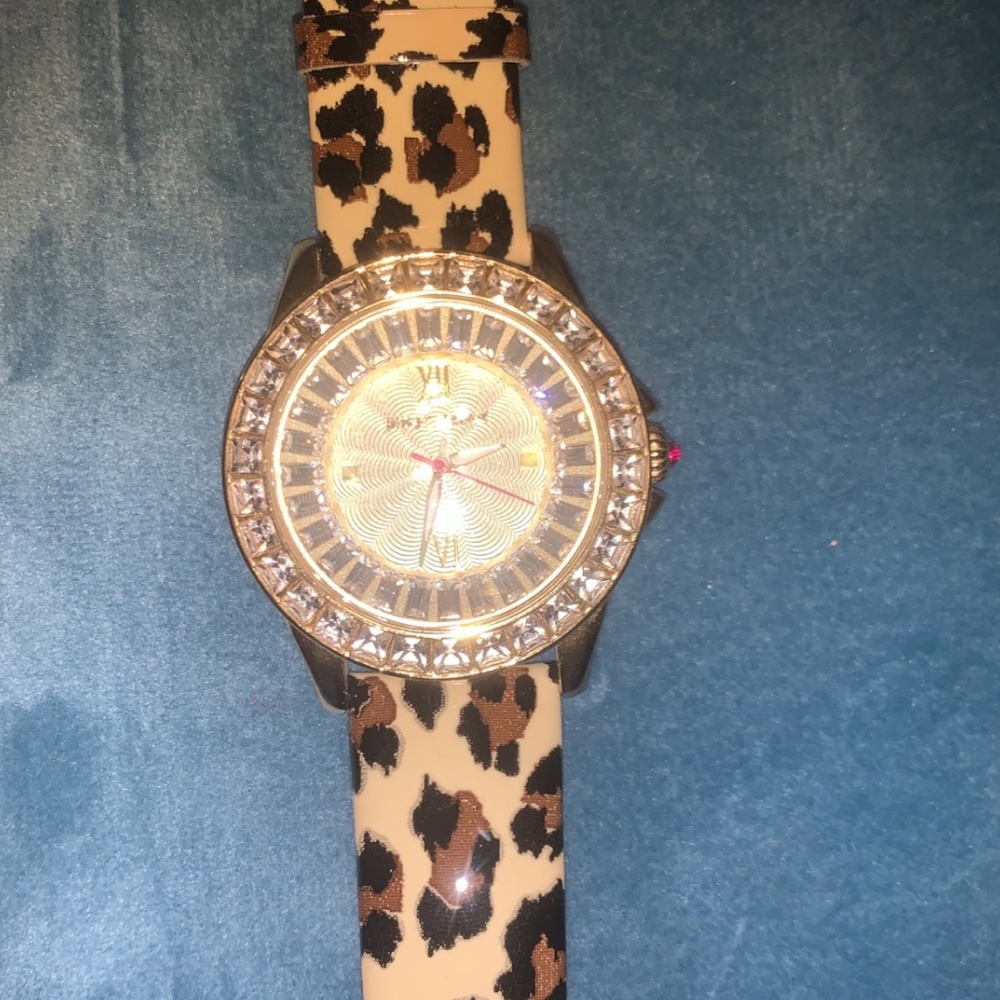 Leopard Betsey Johnson Watch with Rhinestones